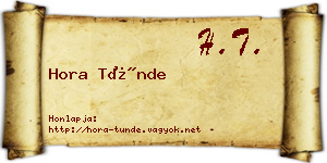 Hora Tünde névjegykártya